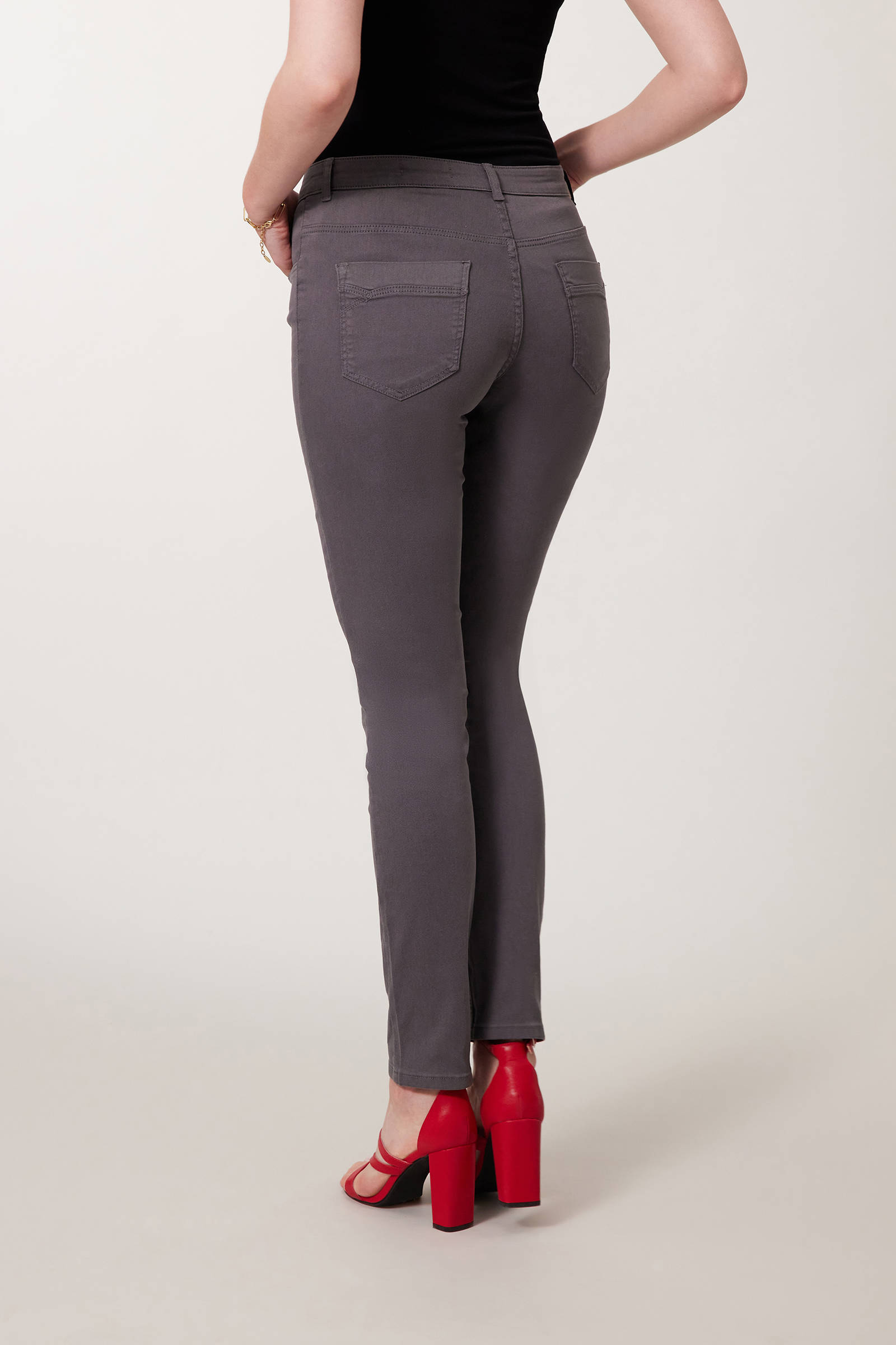 Miss Etam slim fit jeans Elise L32 light grey | wehkamp