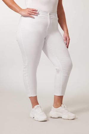 slim fit broek Elise 7/8 wit
