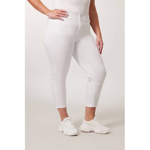 Miss Etam Plus slim fit broek Elise 7/8 wit afbeelding