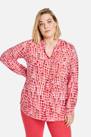 top met all over print rood/wit