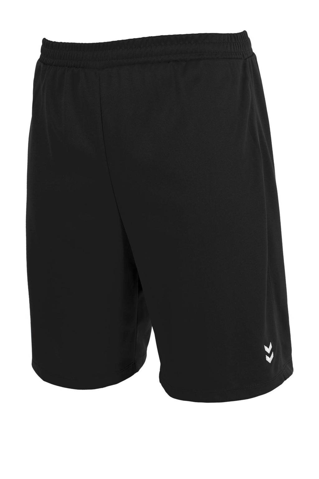Zwarte heren hummel voetbalshort Euro van polyester met regular fit en elastische tailleband met koord