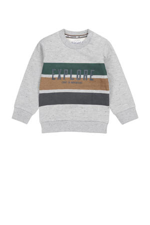 sweater grijs melange/bruin/donkerblauw