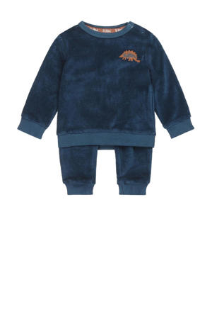 newborn baby sweater + broek donkerblauw