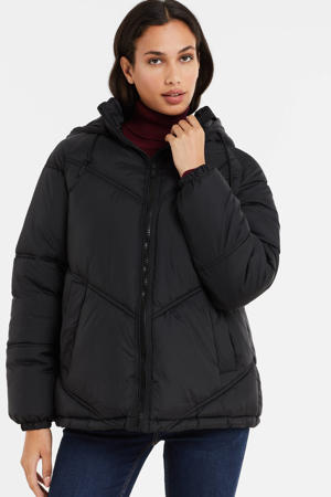 Oversized waterafstotende jas zwart