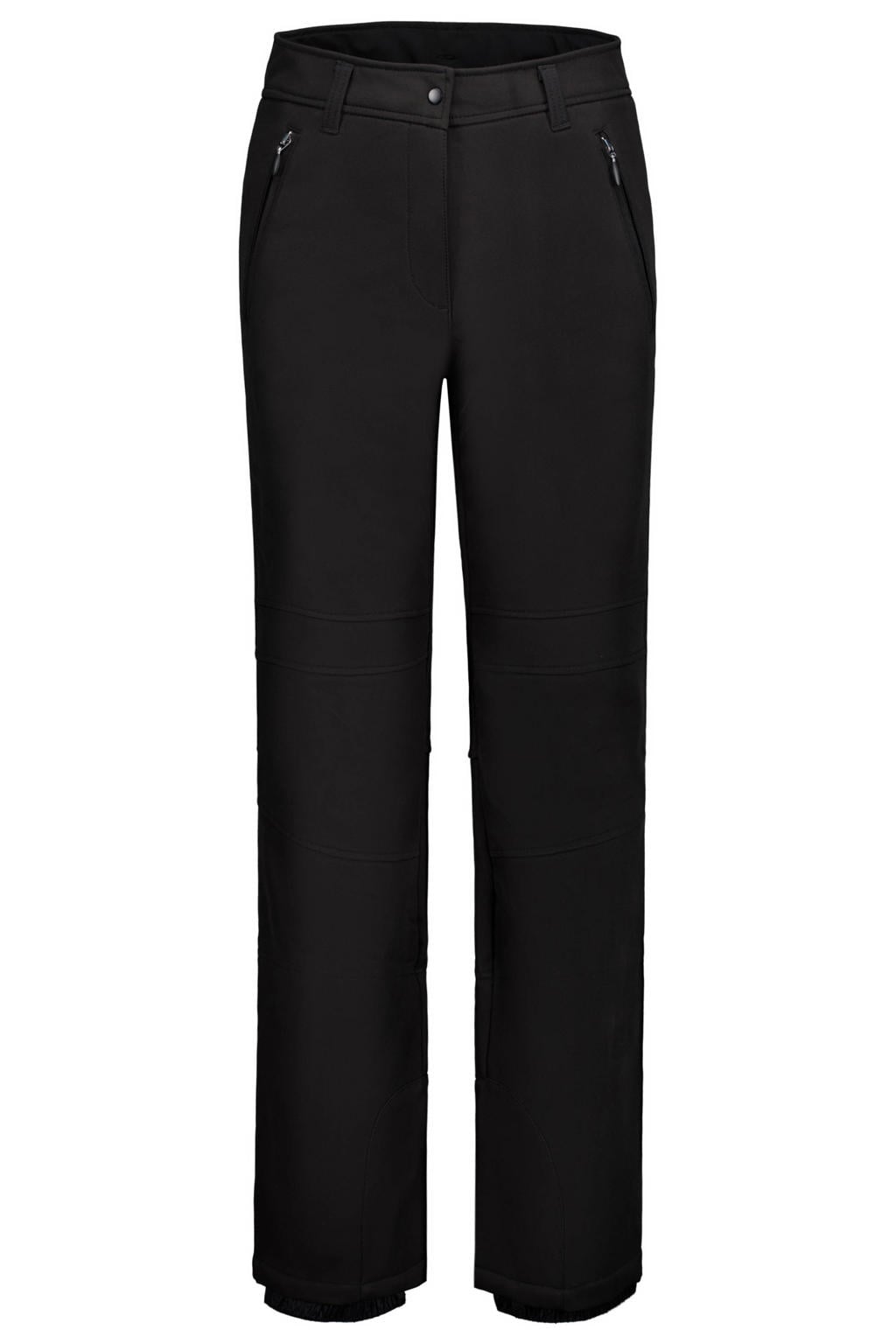 Zwarte dames Icepeak skibroek Entiat van polyester met rits- en knoopsluiting en effen
