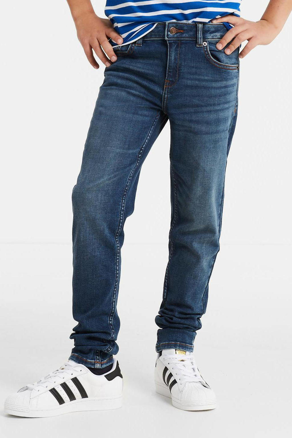 anytime skinny fit jeans donkerblauw