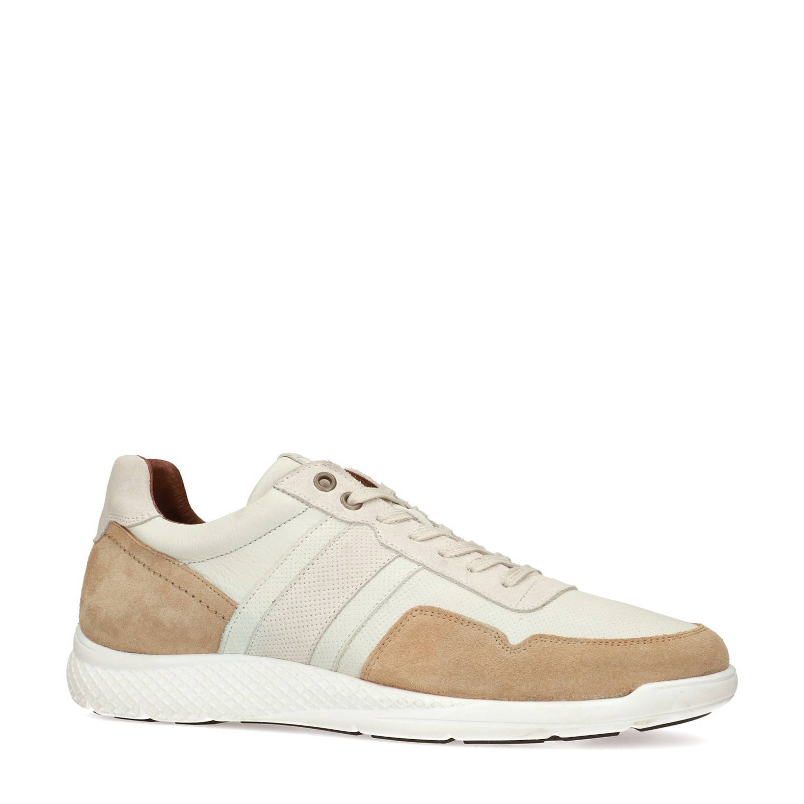 No Stress leren sneakers ecru/lichtbruin | wehkamp