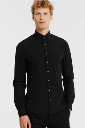 slim fit overhemd polin stretch black