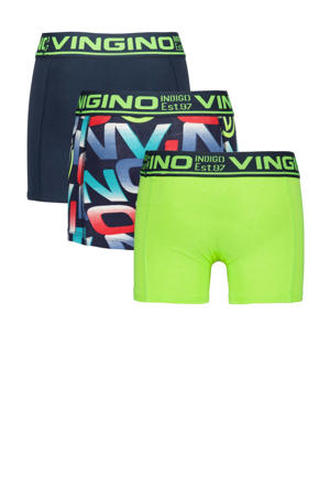   boxershort NEON TEXT - set van 3 donkerblauw/neon geel