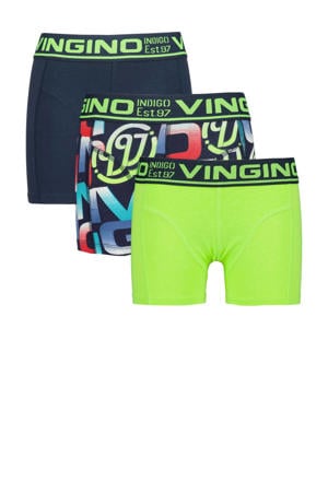   boxershort NEON TEXT - set van 3 donkerblauw/neon geel
