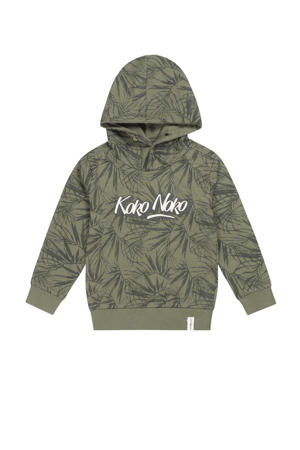 hoodie met bladprint groen