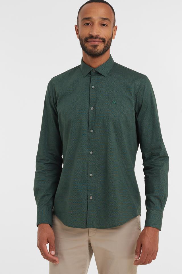 Socialistisch Protestant stijl LERROS slim fit overhemd met all over print pine green | wehkamp