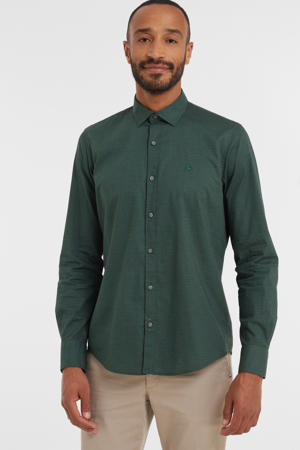 slim fit overhemd met all over print pine green