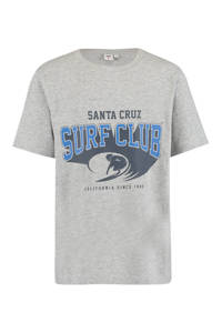 America Today Junior T-shirt Eddie cruz Jr met printopdruk grijs melange/blauw