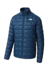 Blauwe heren The North Face jas van nylon met lange mouwen, opstaande kraag en ritssluiting
