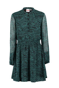 CoolCat Junior jurk Dilara CG met zebraprint groen/zwart