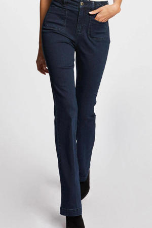 high waist flared jeans dark denim