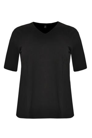 basic T-shirt relaxed fit COTTON zwart