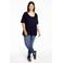 YOEK basic jersey A-lijn T-shirt VISCOSE donkerblauw