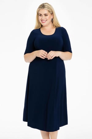 T-shirtjurk DOLCE met plooien donkerblauw