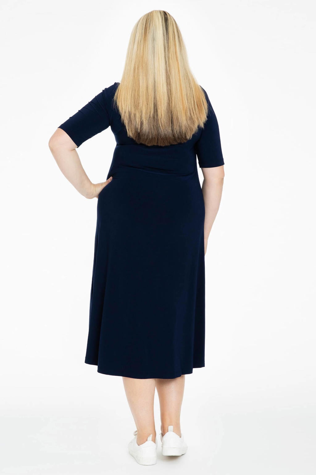 YOEK T-shirtjurk DOLCE met plooien donkerblauw