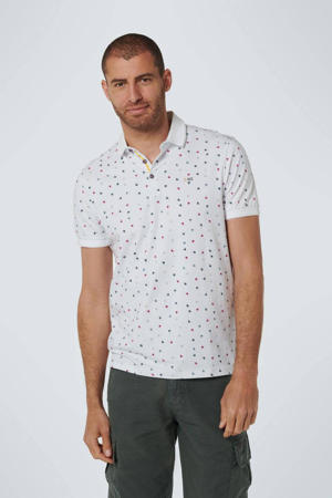 regular fit polo met all over print white