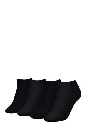 sneakersokken - zwart (set van 4)