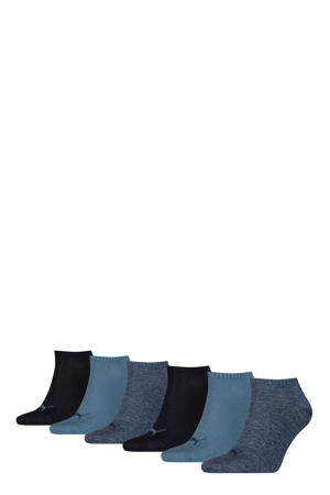 sneakersokken met logo - blauw (set van 6)