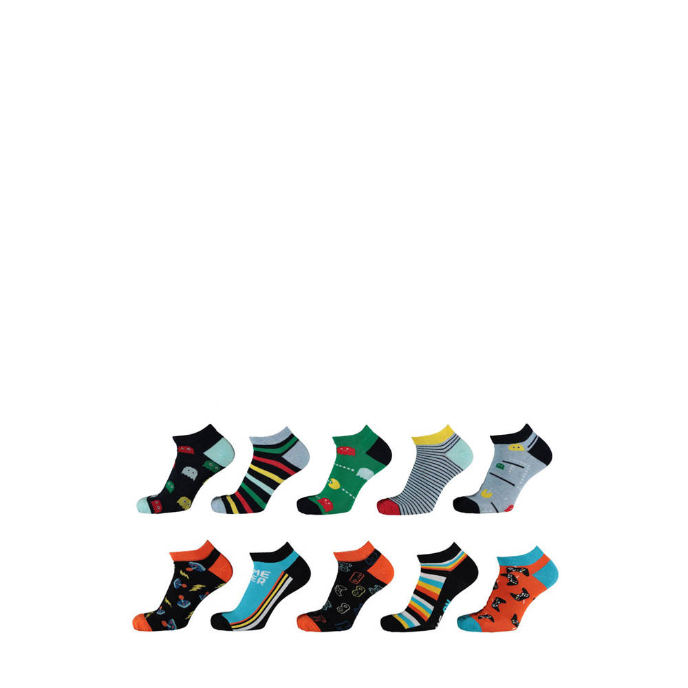 Apollo sneakersokken met all-over print set van 10 multi