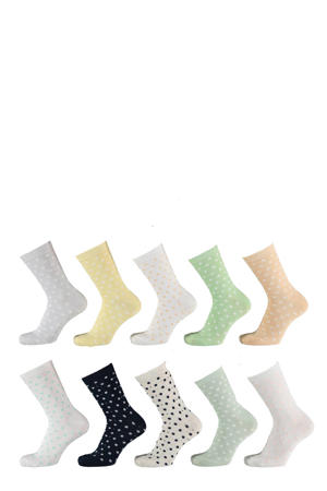 sokken met all-over stippen - set van 10 multi
