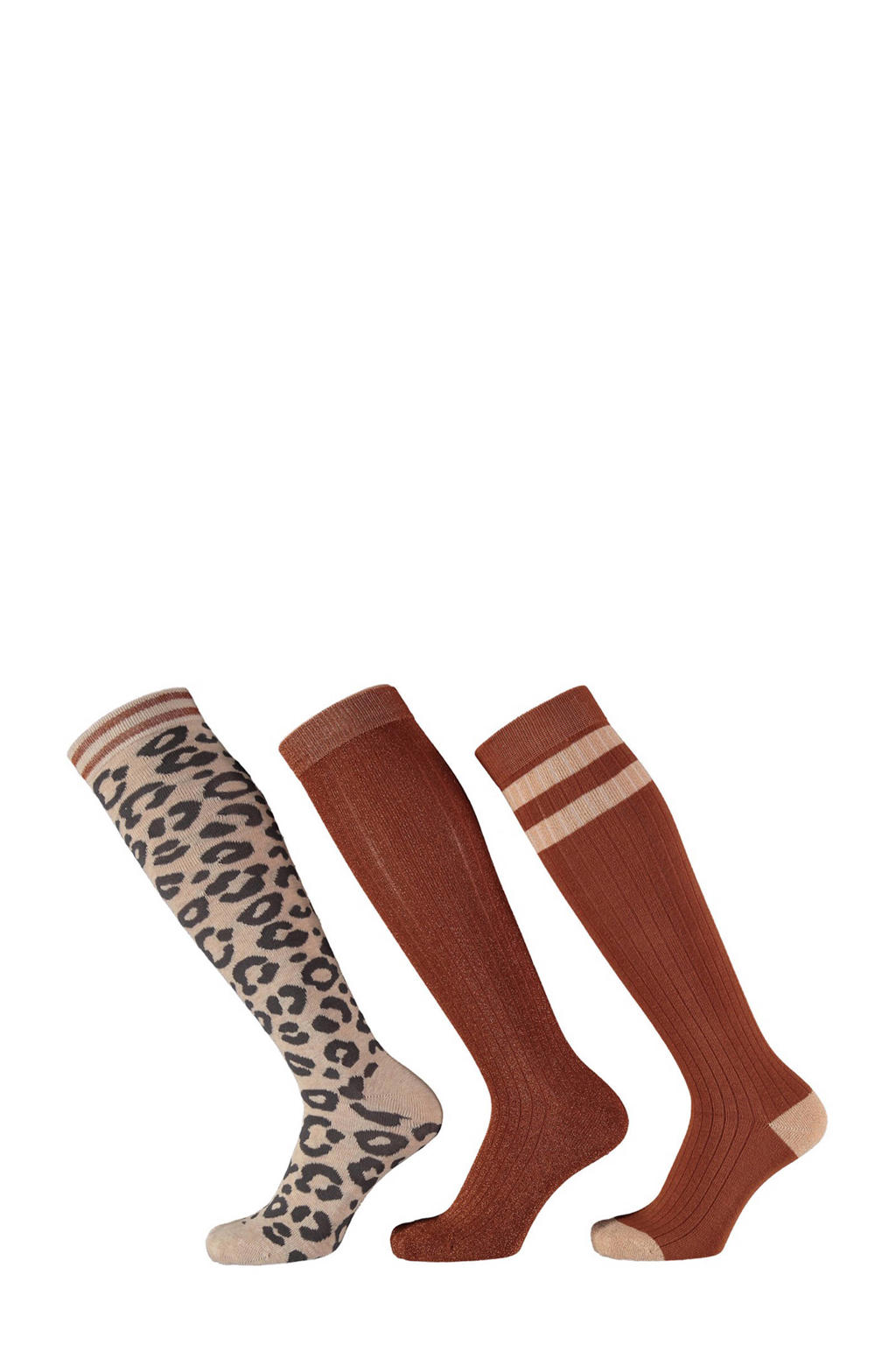 Apollo kniekousen met print - brique (set van 3)
