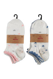 thumbnail: Apollo sneakersokken met all-over print - set van 10 ecru