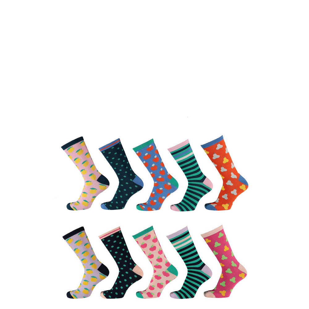 Apollo sokken met all-over print set van 10 multi