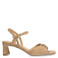 Manfield suède sleehakken beige