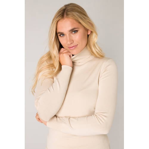 Base Level fijngebreide coltrui Yuen beige afbeelding