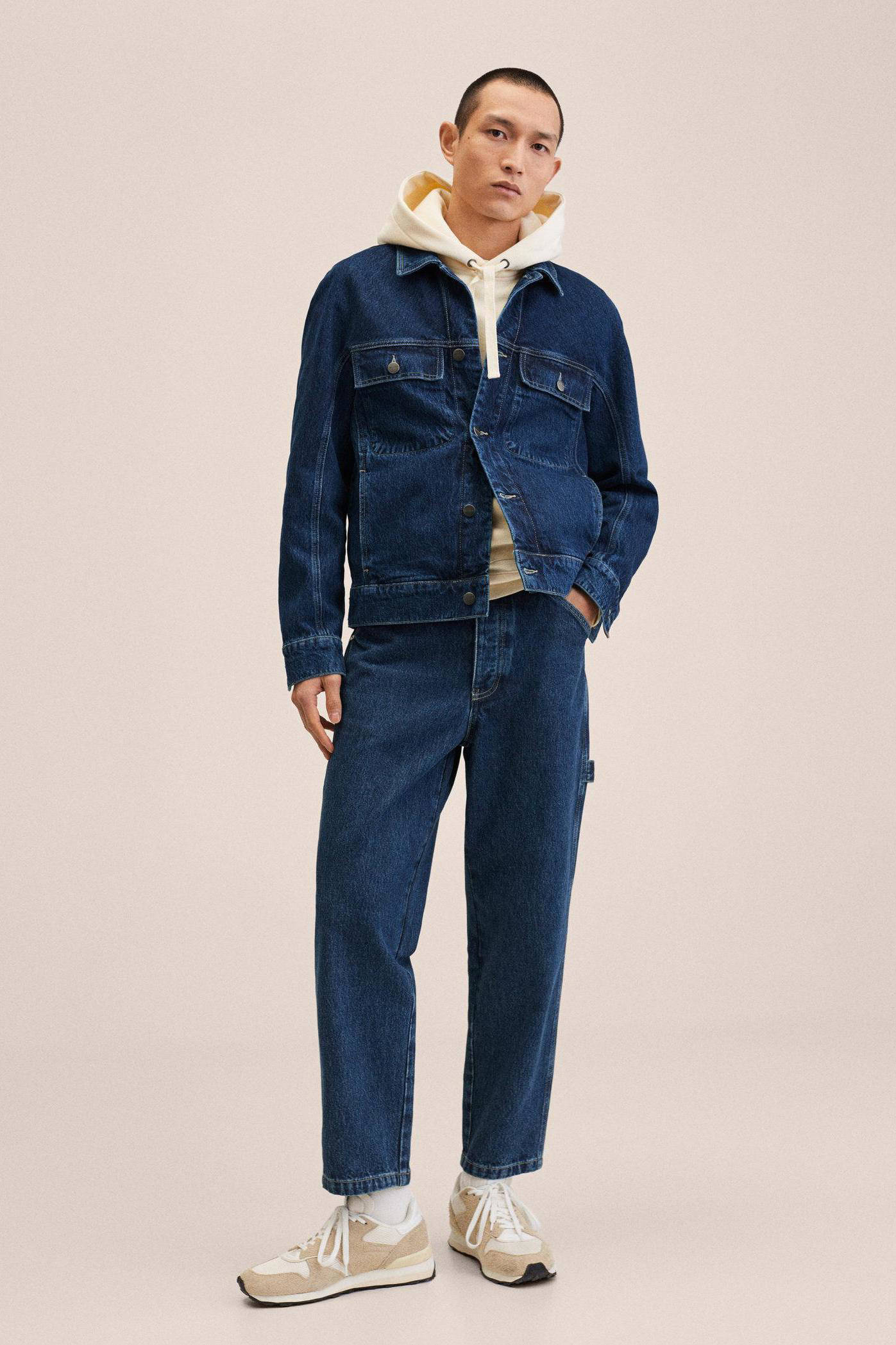 Mango Man loose fit jeans changeant blauw | wehkamp