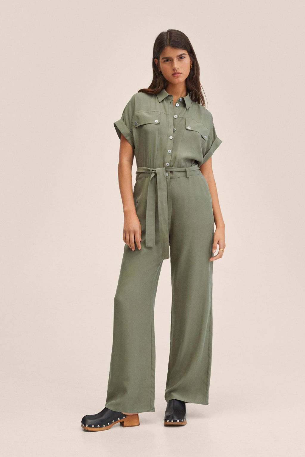 Mango jumpsuit kaki wehkamp