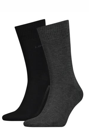 sokken - set van 2 antraciet/zwart