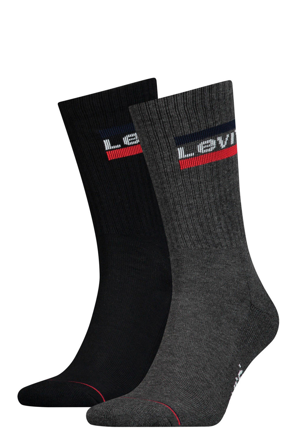 Levi's sokken met logo - antraciet/zwart (set van 2)