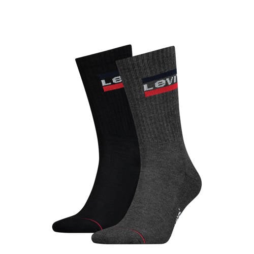 Levi's sokken met logo - set van 2 antraciet/zwart afbeelding