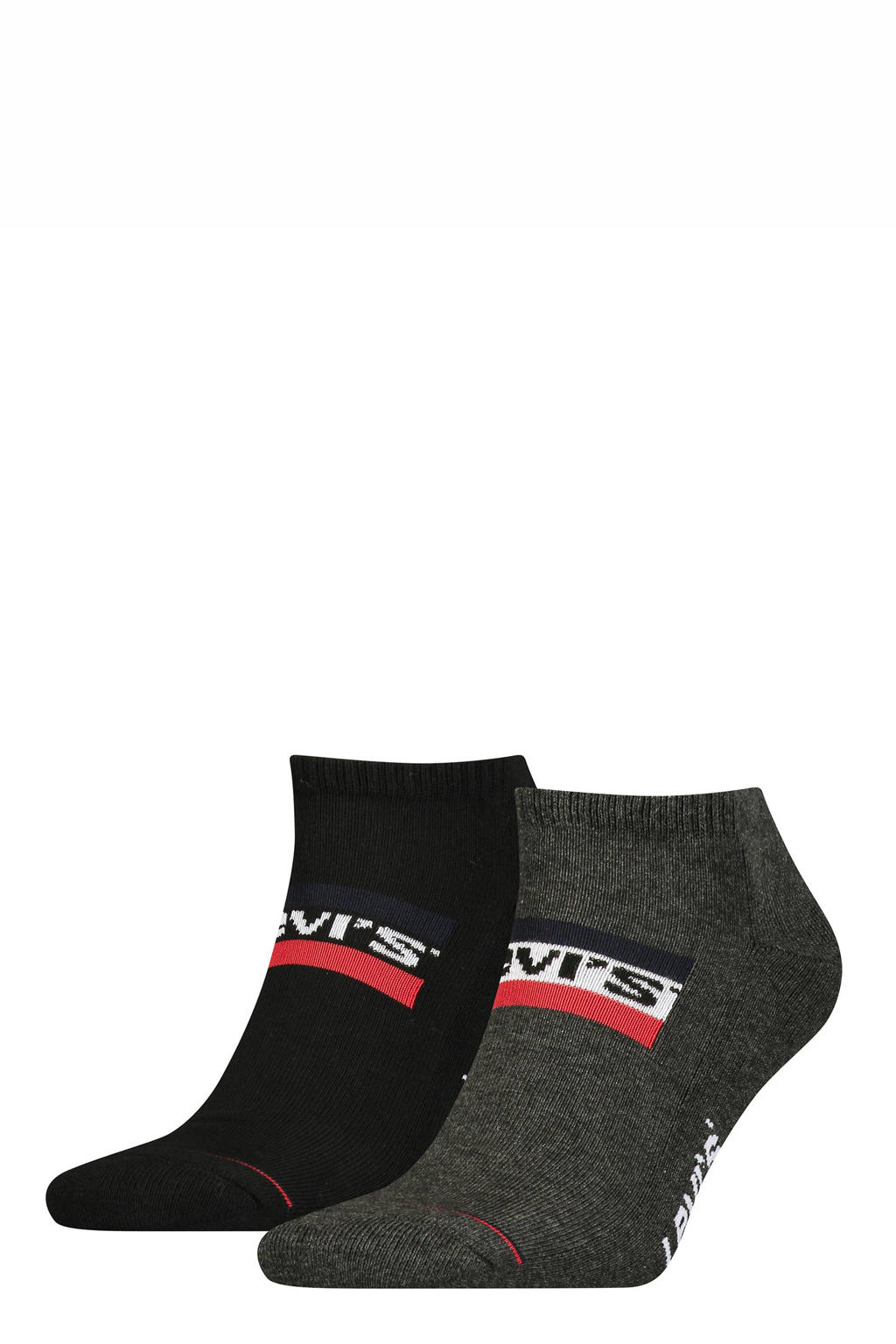 Levi's sokken met logo - set van 2 antraciet/zwart