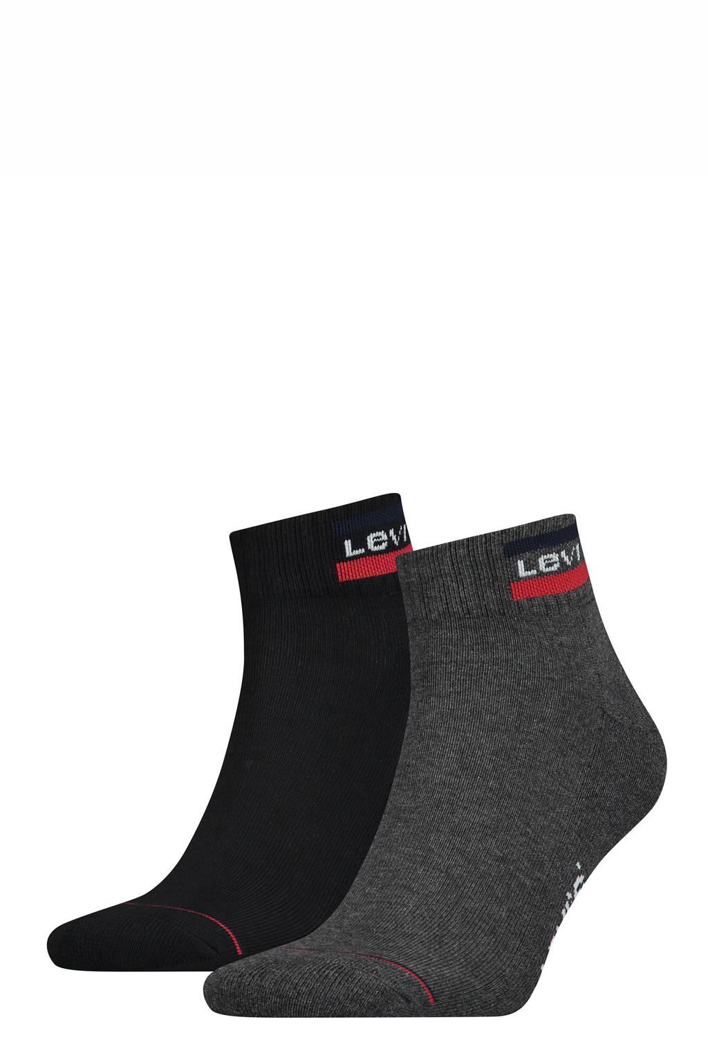 Levi's sokken met logo - set van 2 antraciet/zwart