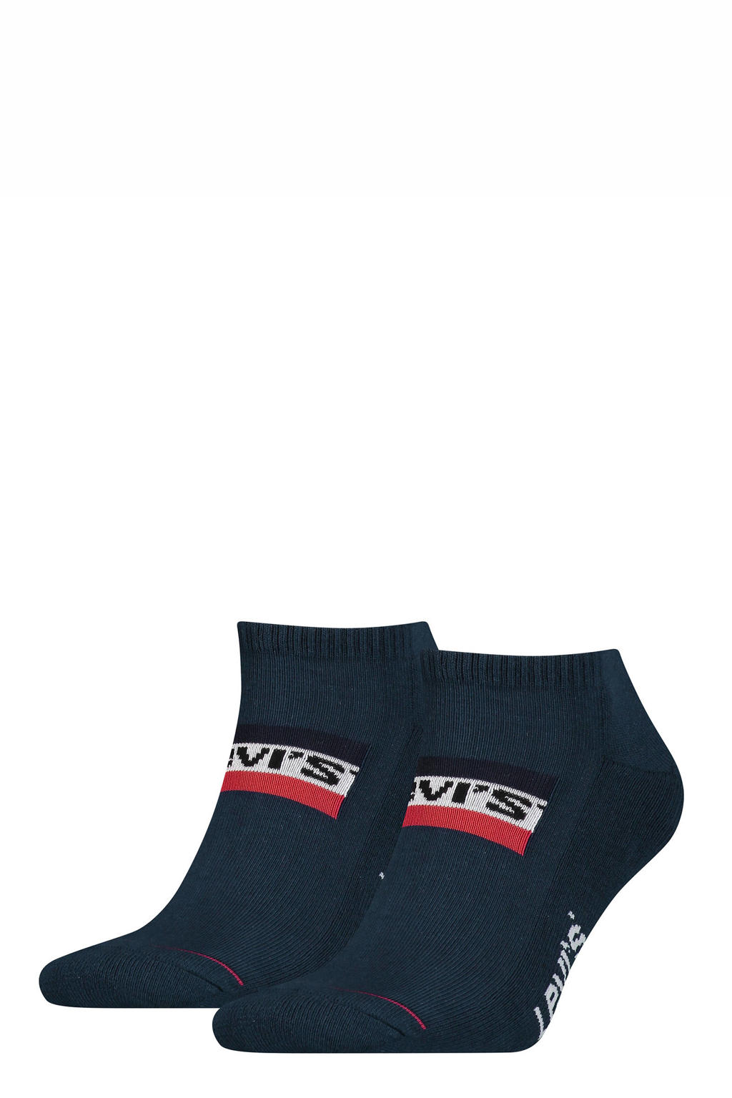 Levi's sneakersokken met logo - set van 2 donkerblauw