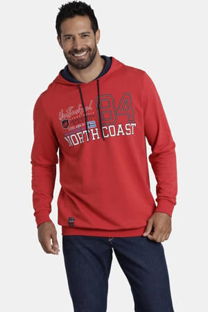 hoodie NICKLAS Plus Size met printopdruk rood
