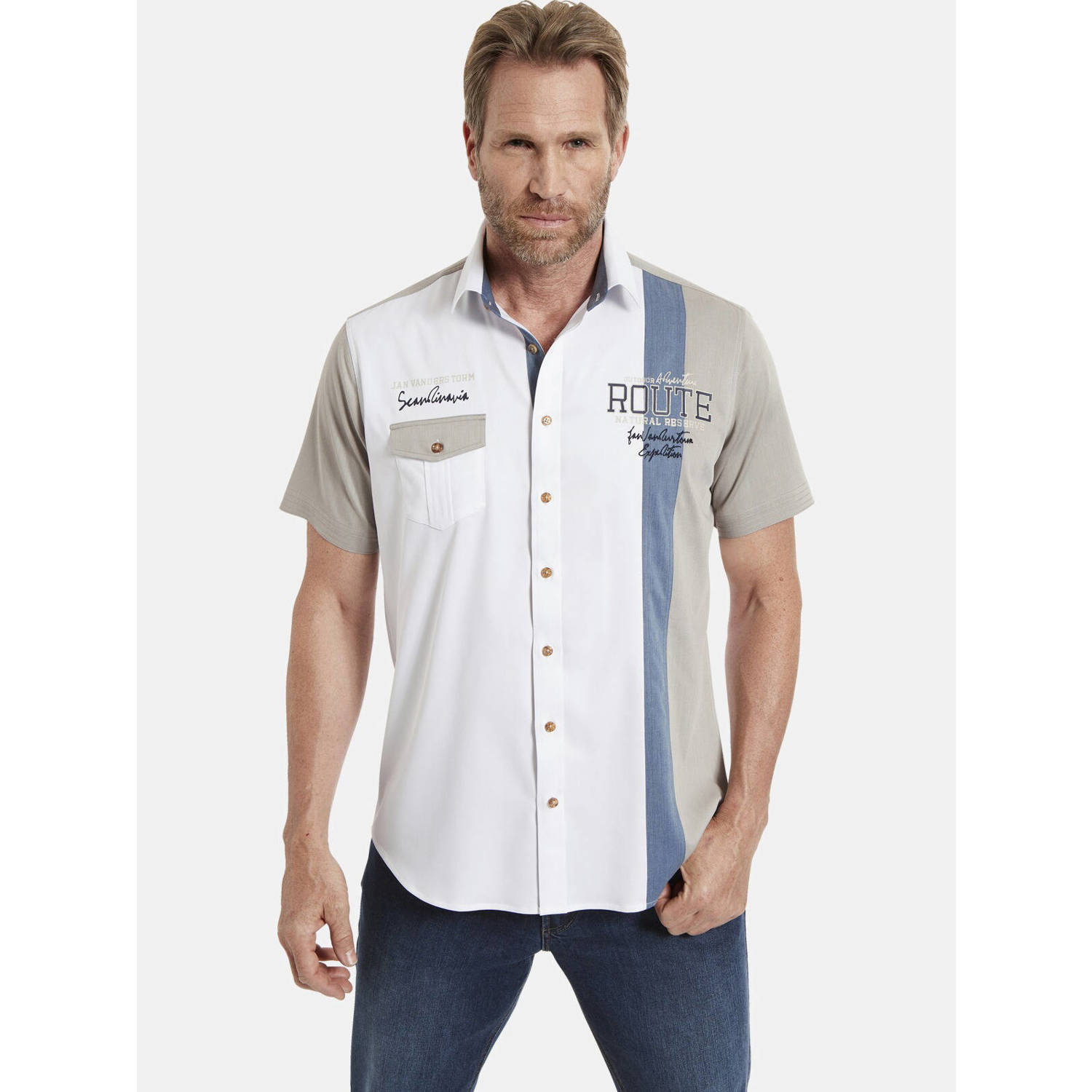 Jan Vanderstorm casual overhemd beige