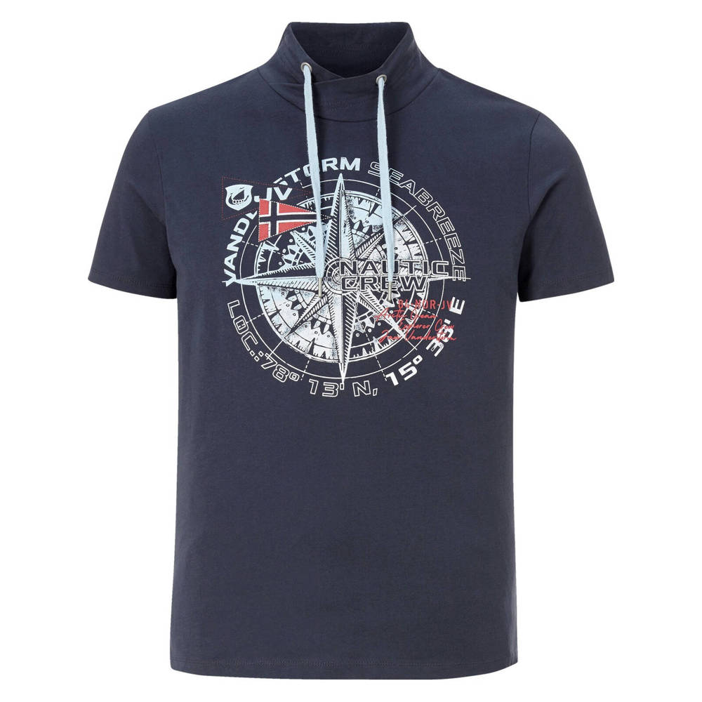 Jan Vanderstorm T-shirt OTMUND Plus Size met printopdruk donkerblauw