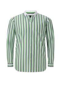 Charles Colby gestreept regular fit overhemd DUKE ELLIOT Plus Size groen