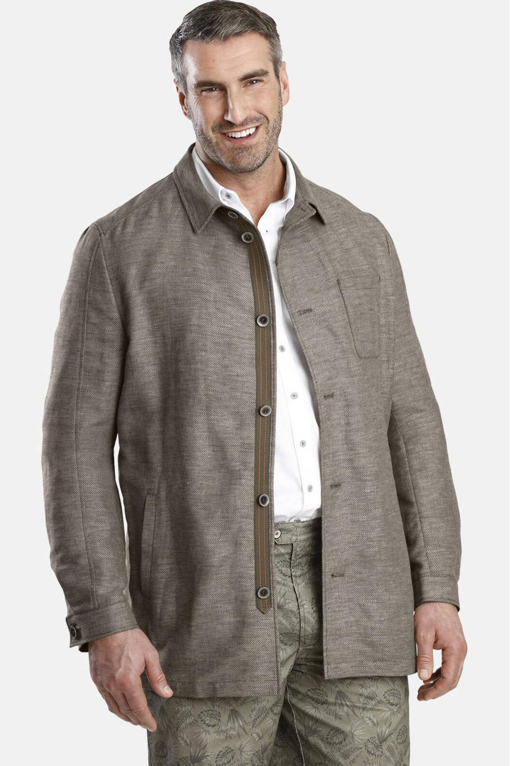 Charles Colby oversized overshirt SIR EDUARD Plus Size bruin