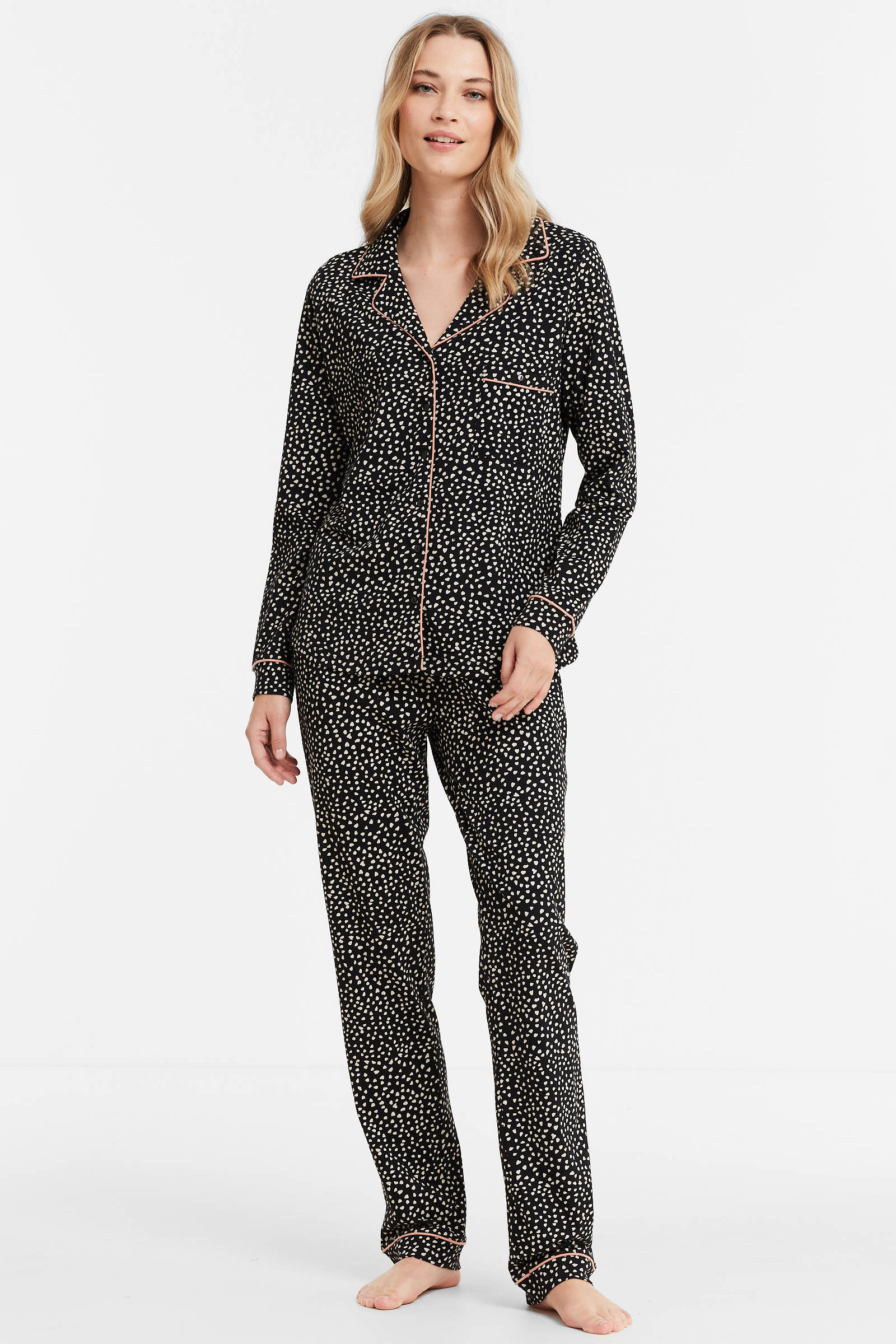 Kleding Dameskleding Pyjamas & Badjassen Pyjamashorts & Pyjamabroeken Iconen Zwarte Dames Pyjama Broek 