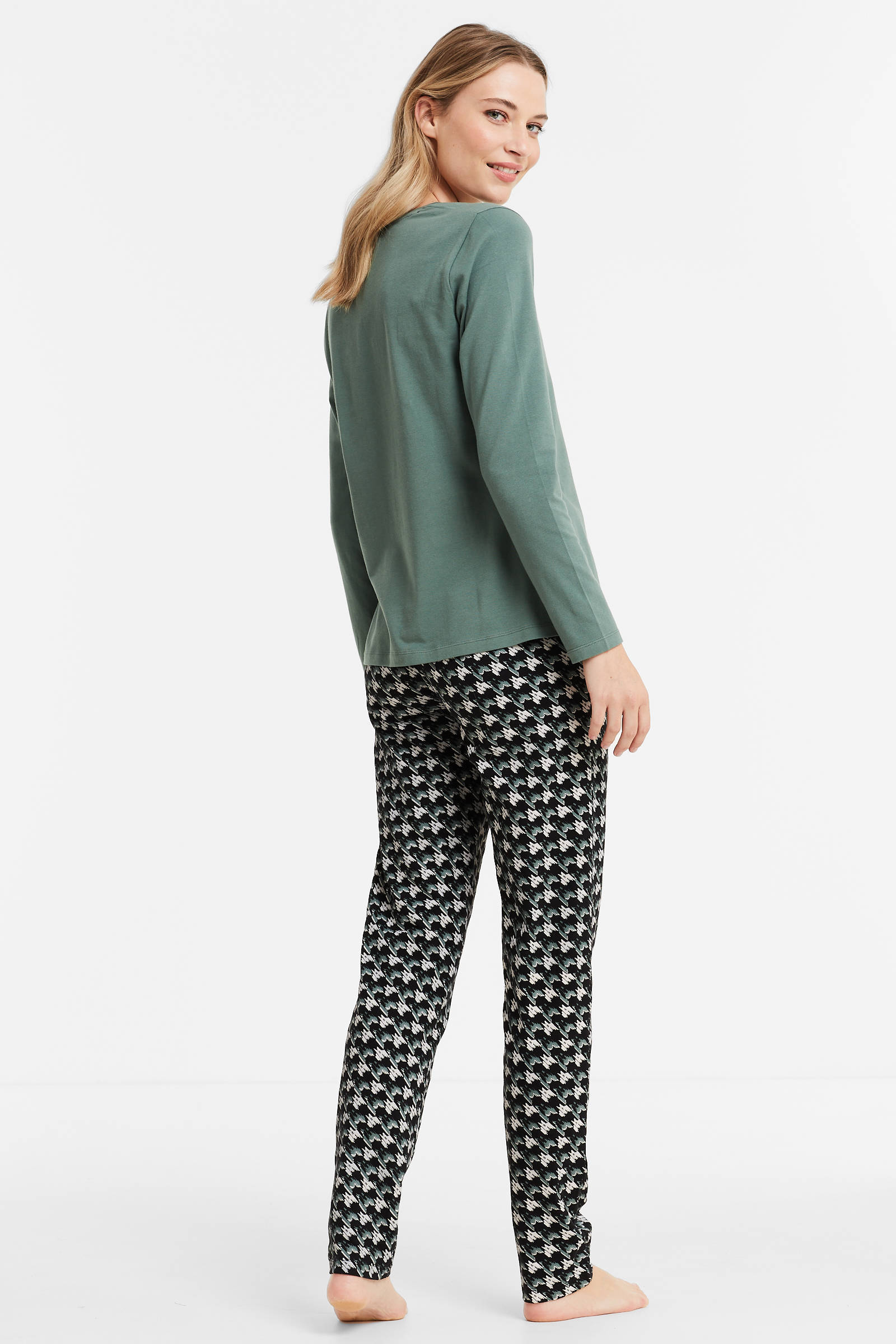 wehkamp Dames Kleding Nachtmode Pyjamas Pyjama groen/zwart 